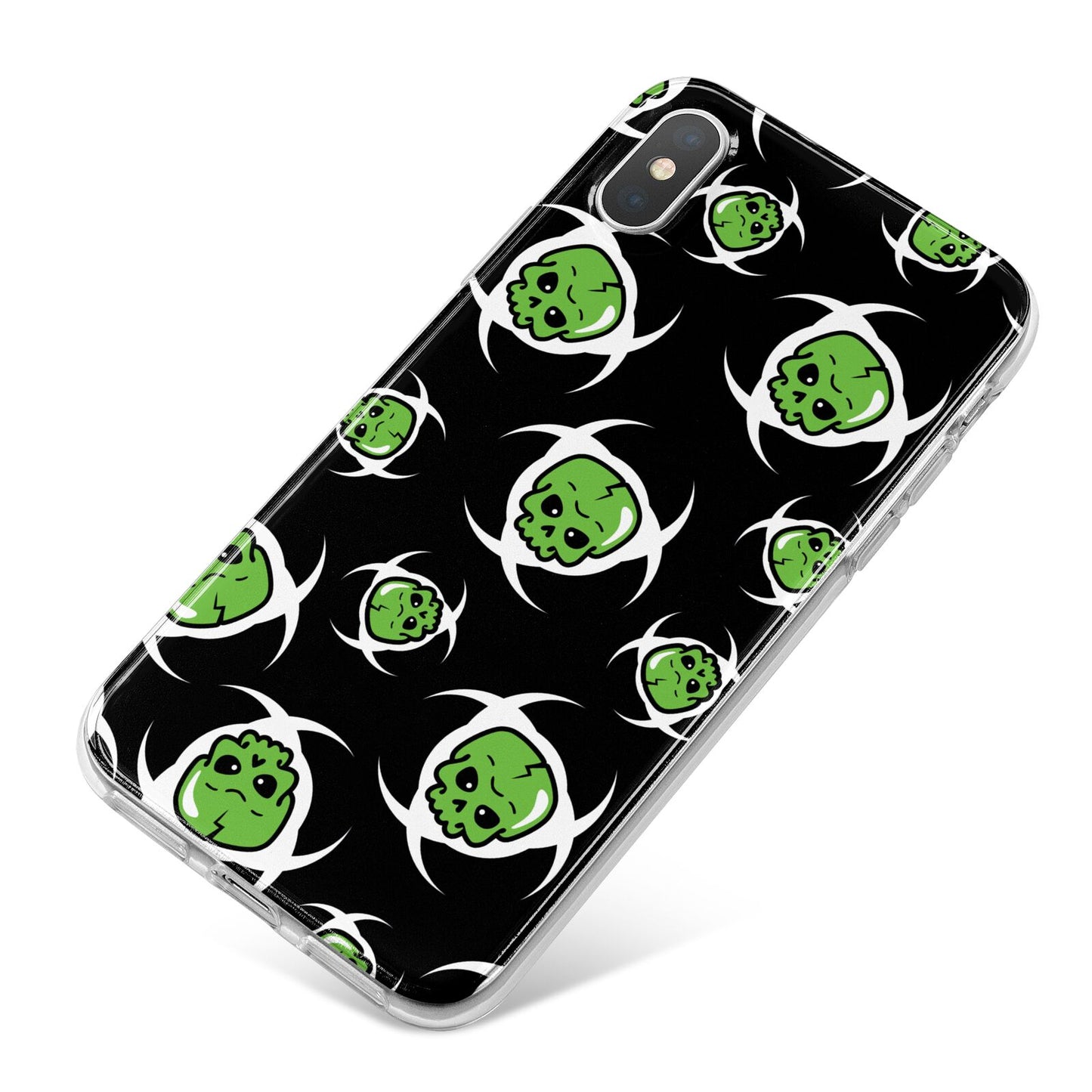 Toxic Skulls iPhone X Bumper Case on Silver iPhone