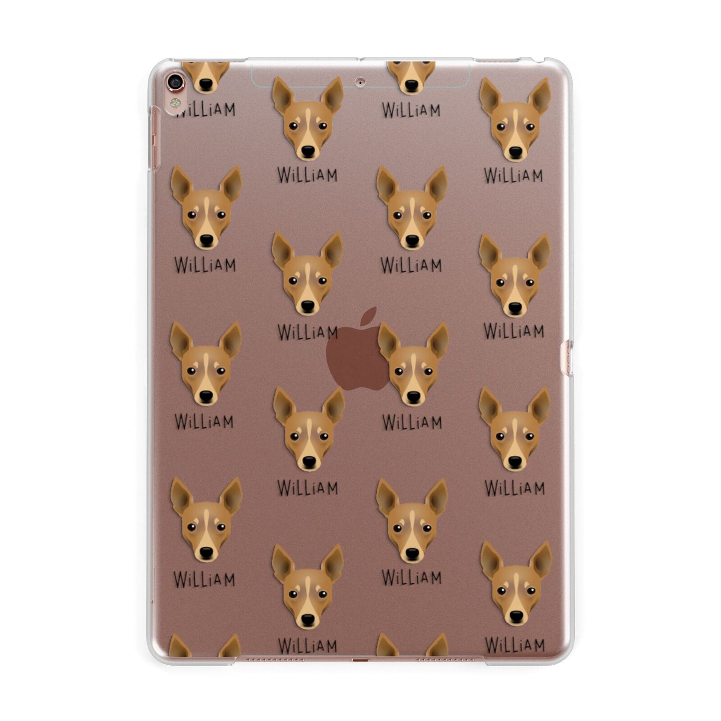 Toy Fox Terrier Icon with Name Apple iPad Rose Gold Case