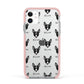 Toy Fox Terrier Icon with Name Apple iPhone 11 in White with Pink Impact Case