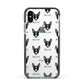 Toy Fox Terrier Icon with Name Apple iPhone Xs Impact Case Black Edge on Silver Phone