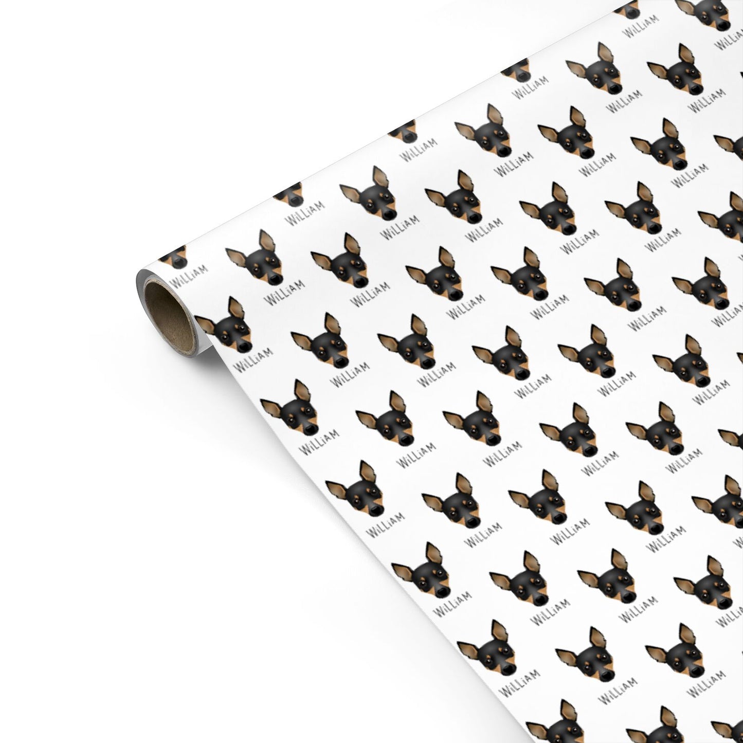 Toy Fox Terrier Icon with Name Personalised Gift Wrap