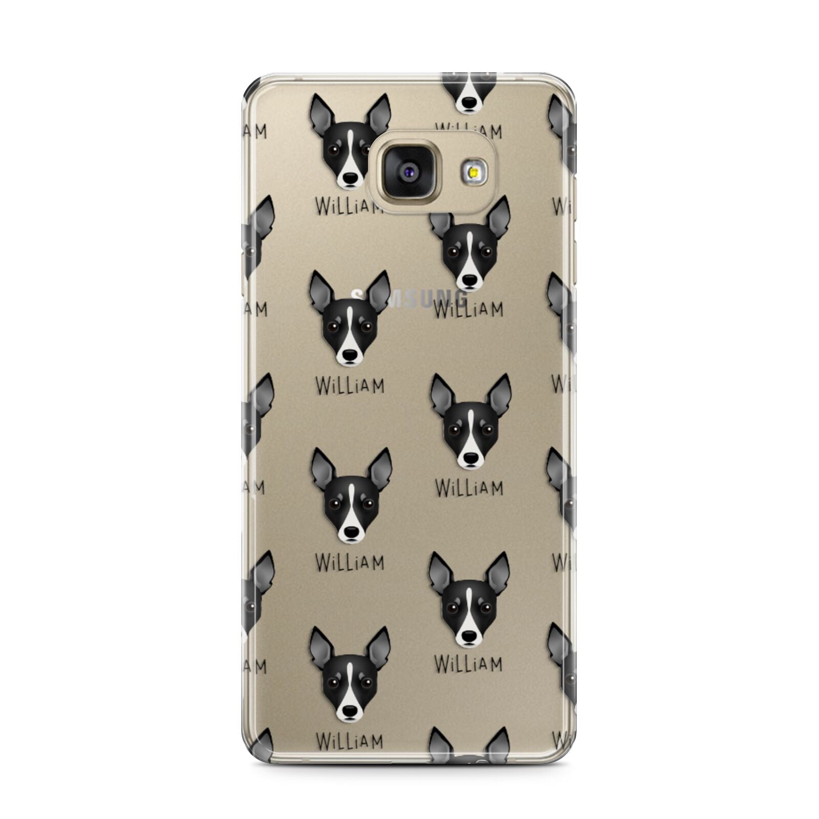 Toy Fox Terrier Icon with Name Samsung Galaxy A7 2016 Case on gold phone