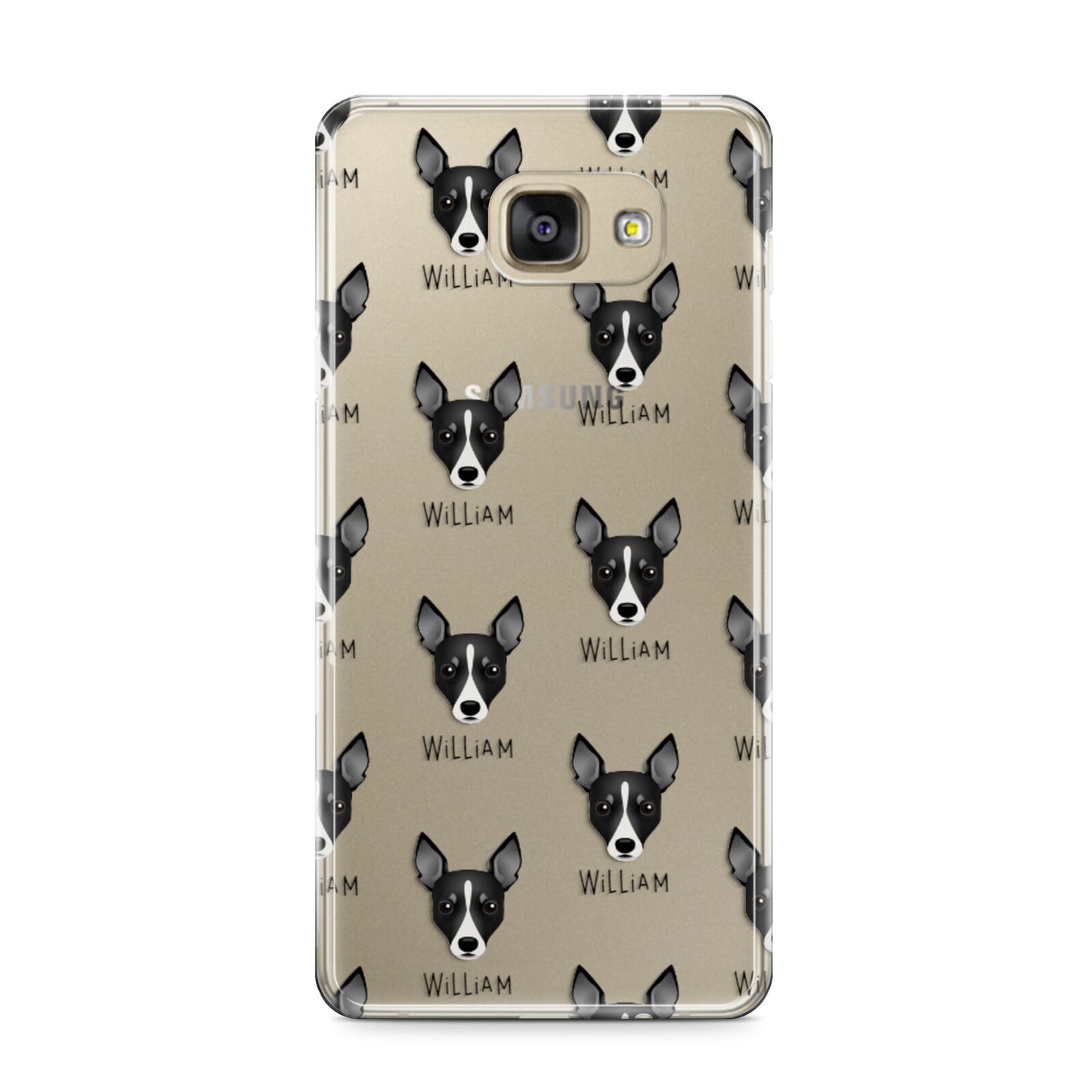 Toy Fox Terrier Icon with Name Samsung Galaxy A9 2016 Case on gold phone