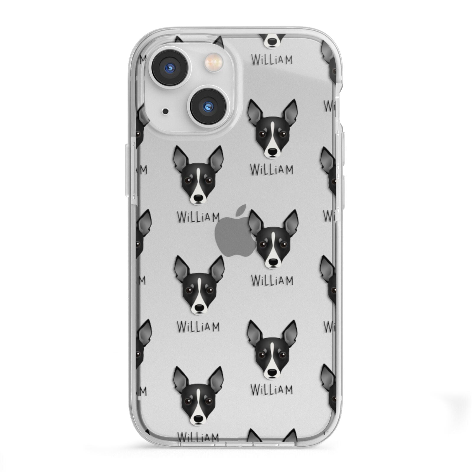 Toy Fox Terrier Icon with Name iPhone 13 Mini TPU Impact Case with White Edges