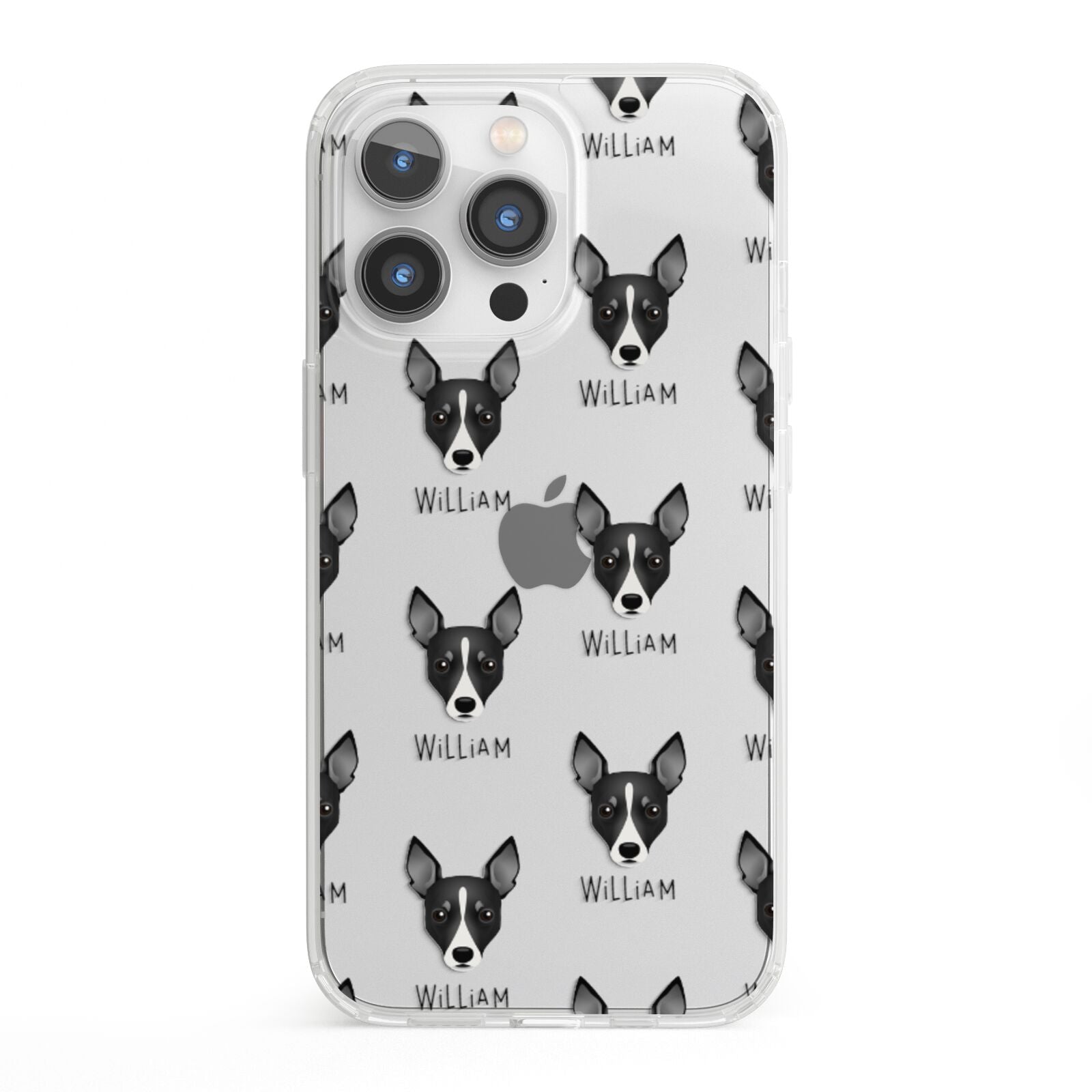Toy Fox Terrier Icon with Name iPhone 13 Pro Clear Bumper Case