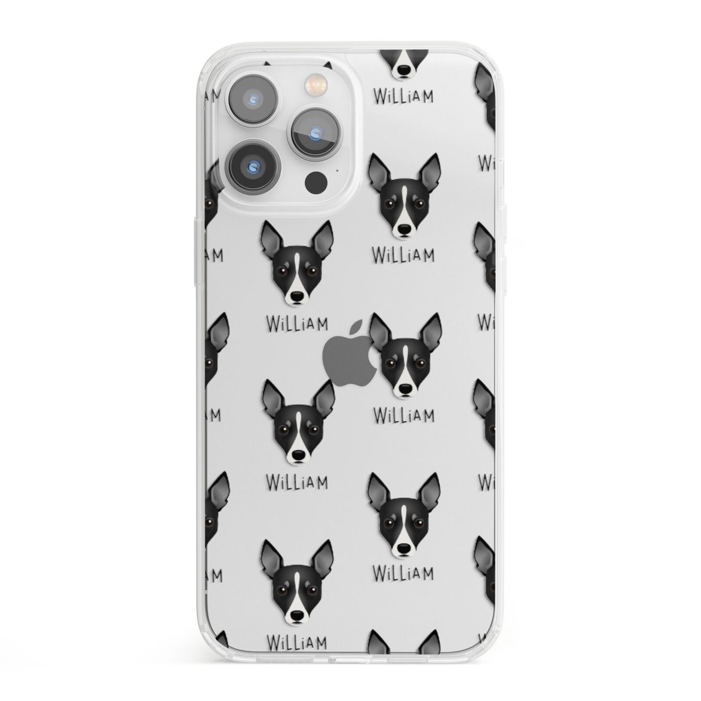 Toy Fox Terrier Icon with Name iPhone 13 Pro Max Clear Bumper Case