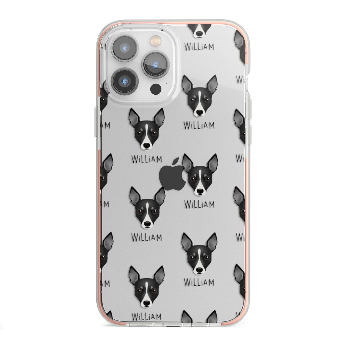 Toy Fox Terrier Icon with Name iPhone 13 Pro Max TPU Impact Case with Pink Edges