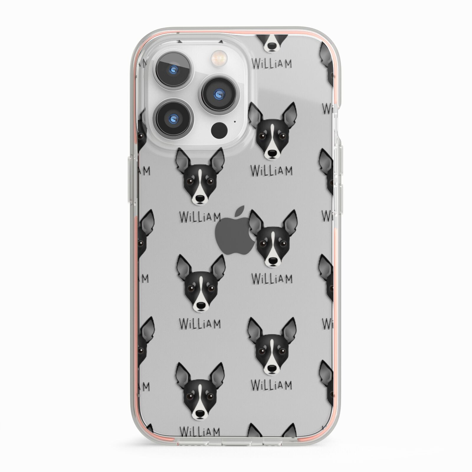 Toy Fox Terrier Icon with Name iPhone 13 Pro TPU Impact Case with Pink Edges