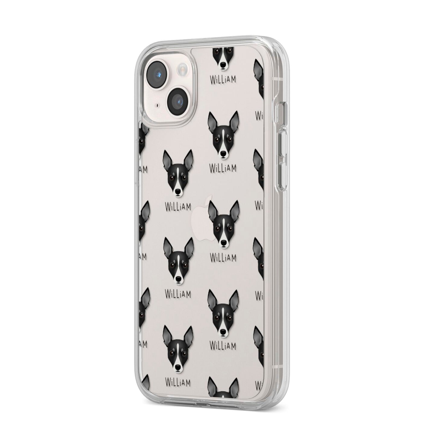 Toy Fox Terrier Icon with Name iPhone 14 Plus Clear Tough Case Starlight Angled Image