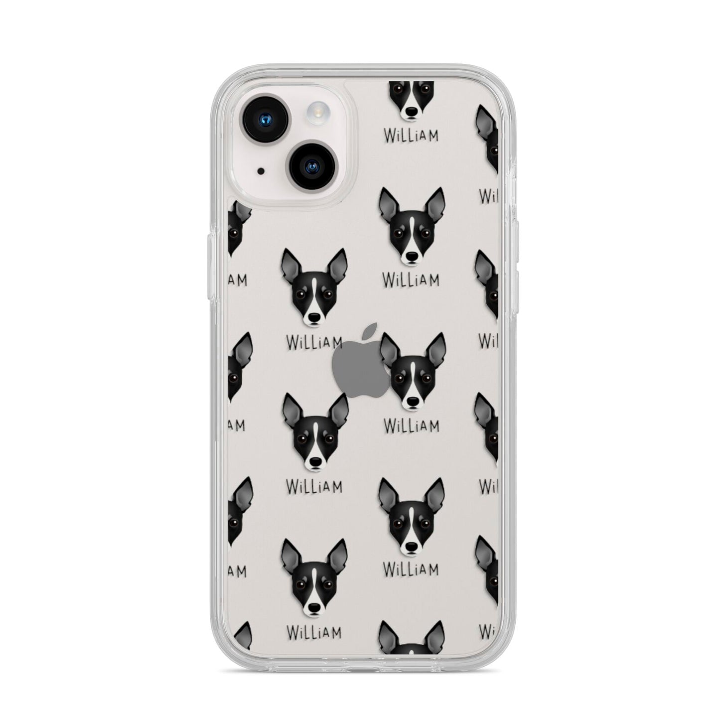 Toy Fox Terrier Icon with Name iPhone 14 Plus Clear Tough Case Starlight