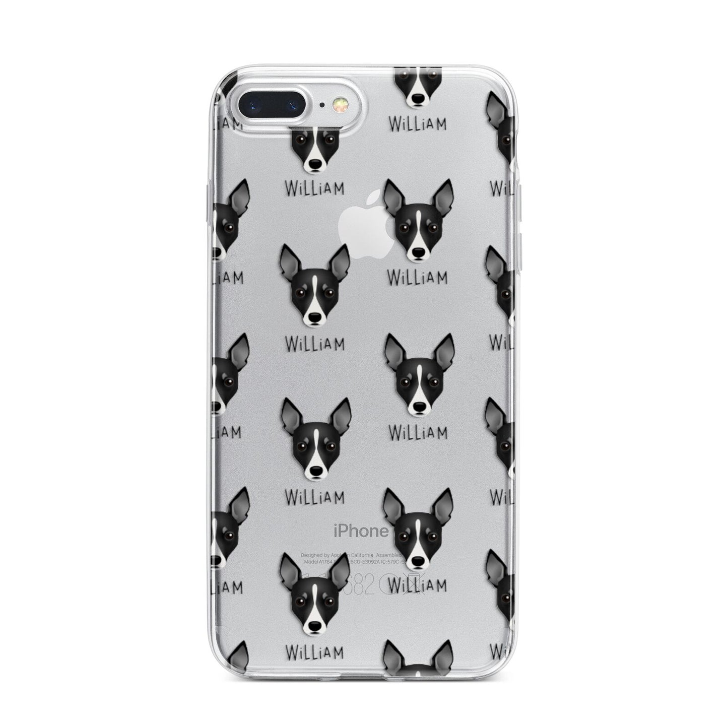 Toy Fox Terrier Icon with Name iPhone 7 Plus Bumper Case on Silver iPhone