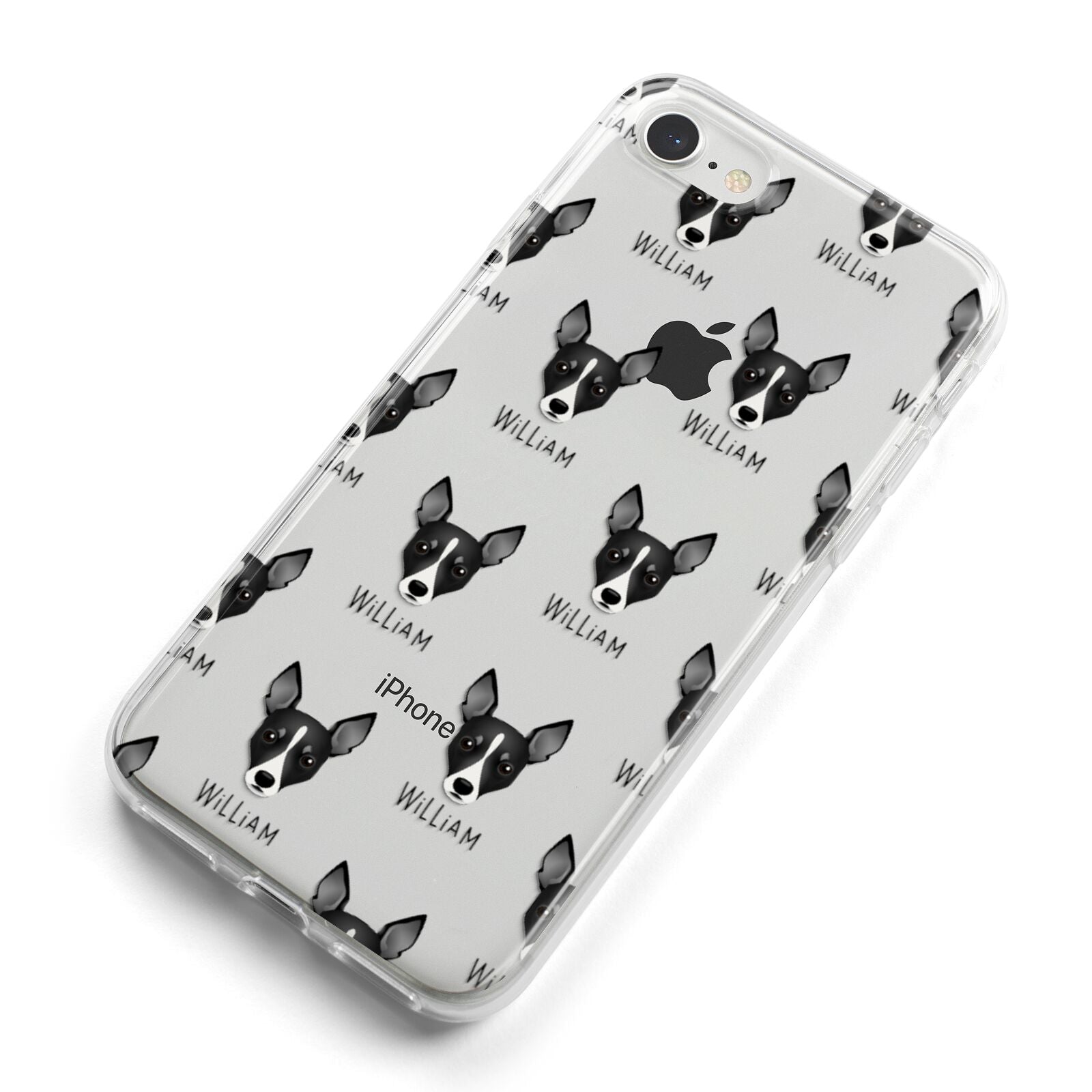 Toy Fox Terrier Icon with Name iPhone 8 Bumper Case on Silver iPhone Alternative Image