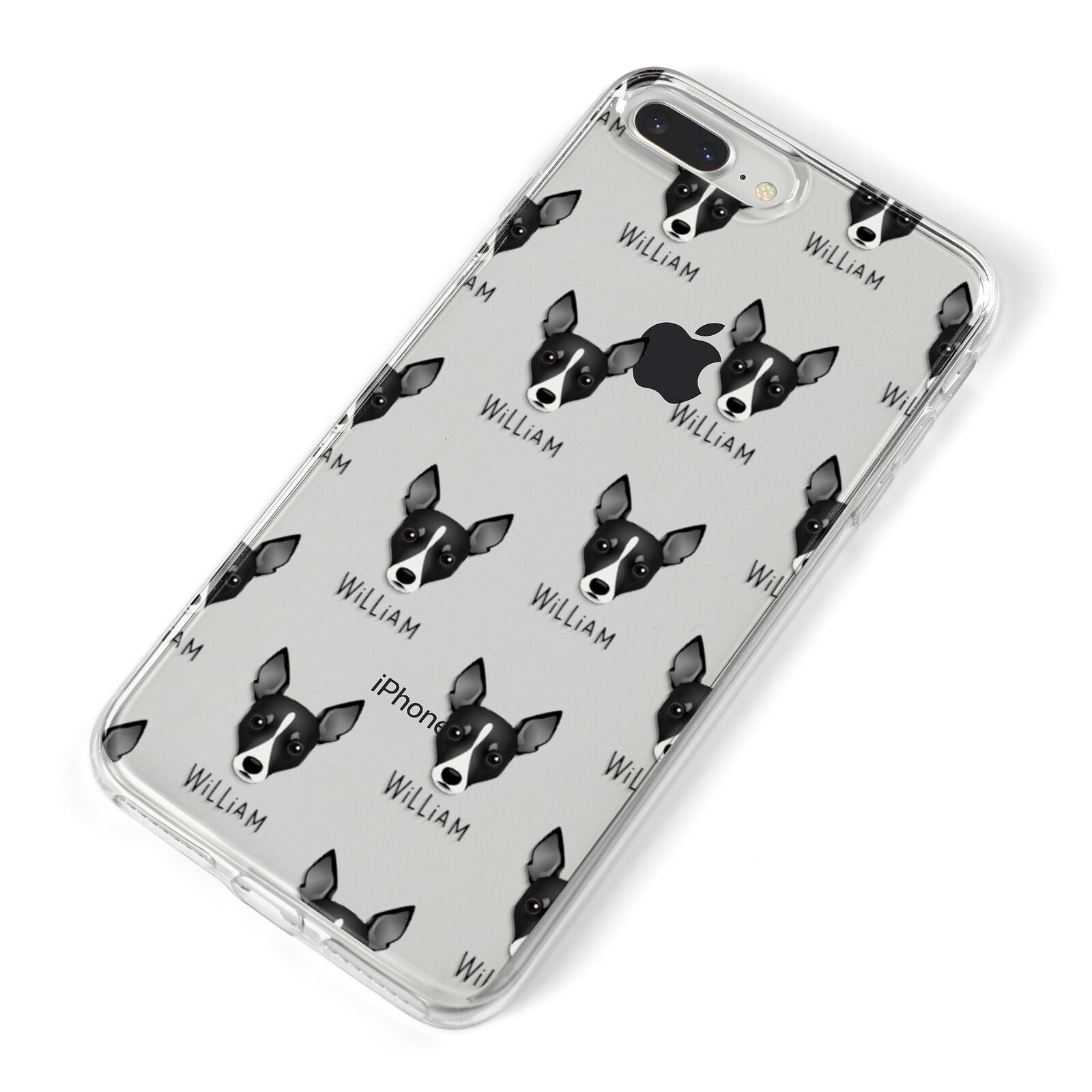 Toy Fox Terrier Icon with Name iPhone 8 Plus Bumper Case on Silver iPhone Alternative Image