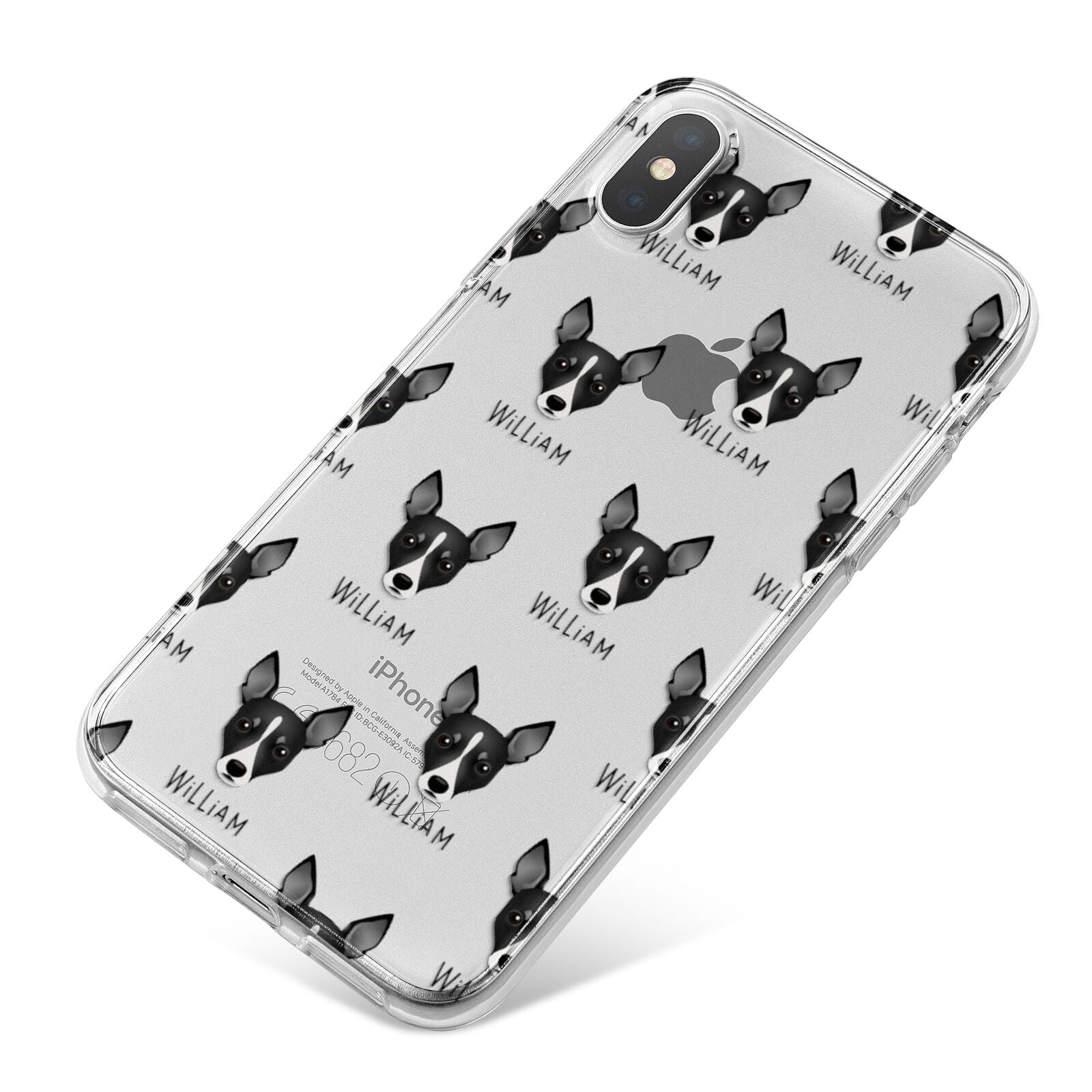 Toy Fox Terrier Icon with Name iPhone X Bumper Case on Silver iPhone