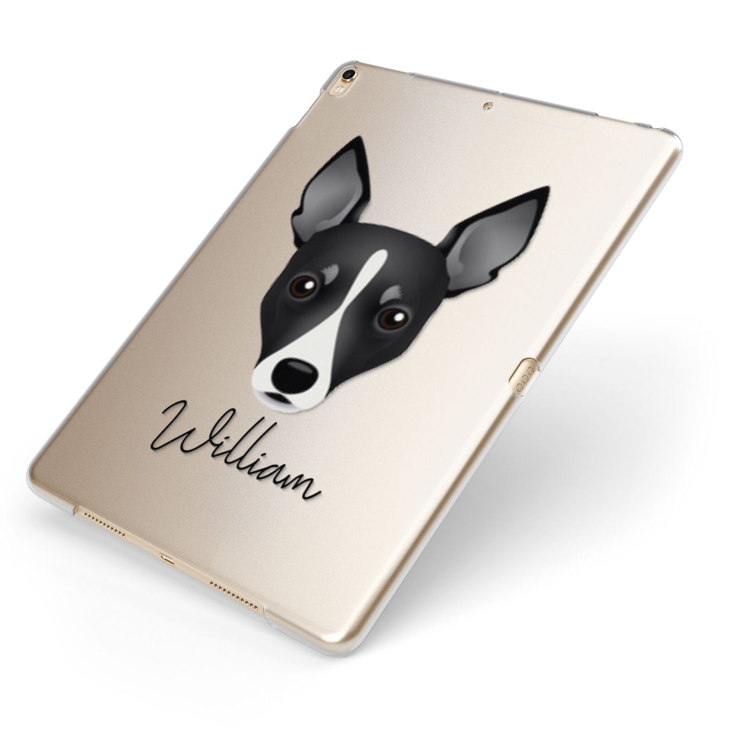 Toy Fox Terrier Personalised Apple iPad Case on Gold iPad Side View