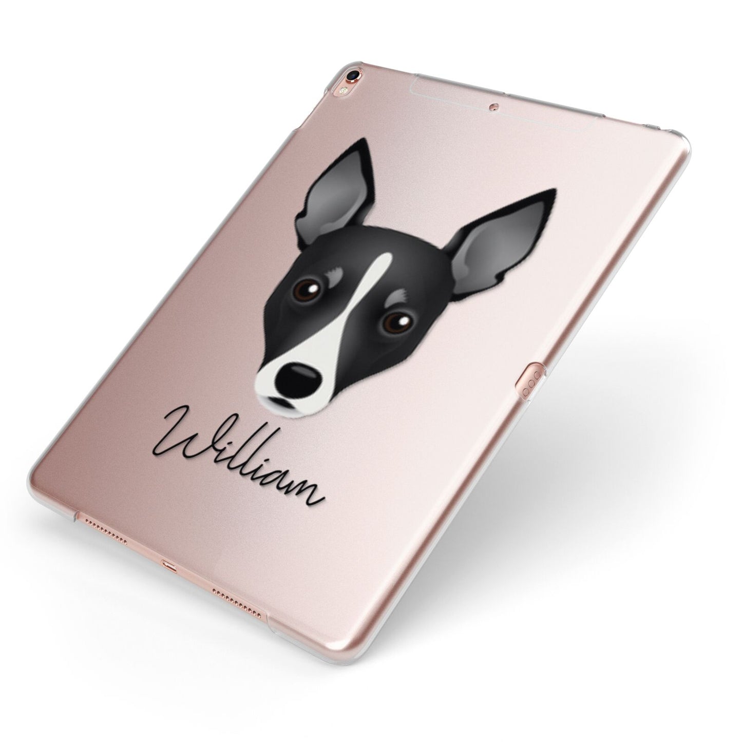 Toy Fox Terrier Personalised Apple iPad Case on Rose Gold iPad Side View
