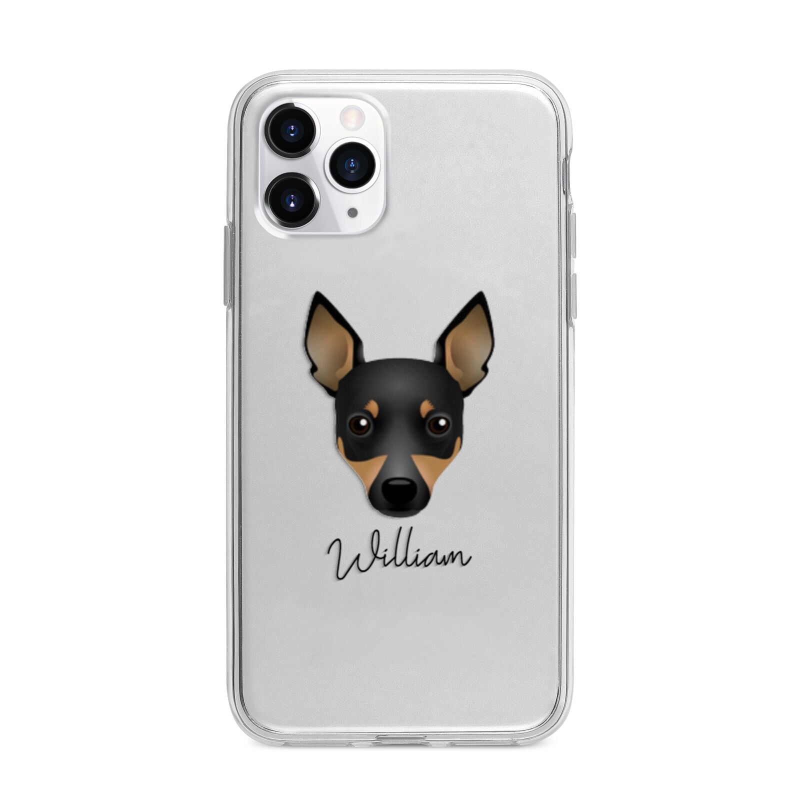 Toy Fox Terrier Personalised Apple iPhone 11 Pro Max in Silver with Bumper Case