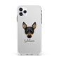 Toy Fox Terrier Personalised Apple iPhone 11 Pro Max in Silver with White Impact Case