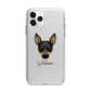 Toy Fox Terrier Personalised Apple iPhone 11 Pro in Silver with Bumper Case