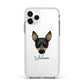 Toy Fox Terrier Personalised Apple iPhone 11 Pro in Silver with White Impact Case