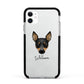 Toy Fox Terrier Personalised Apple iPhone 11 in White with Black Impact Case