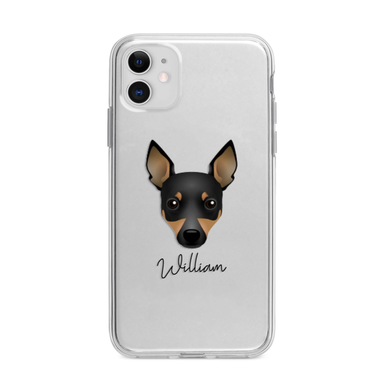 Toy Fox Terrier Personalised Apple iPhone 11 in White with Bumper Case