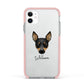 Toy Fox Terrier Personalised Apple iPhone 11 in White with Pink Impact Case