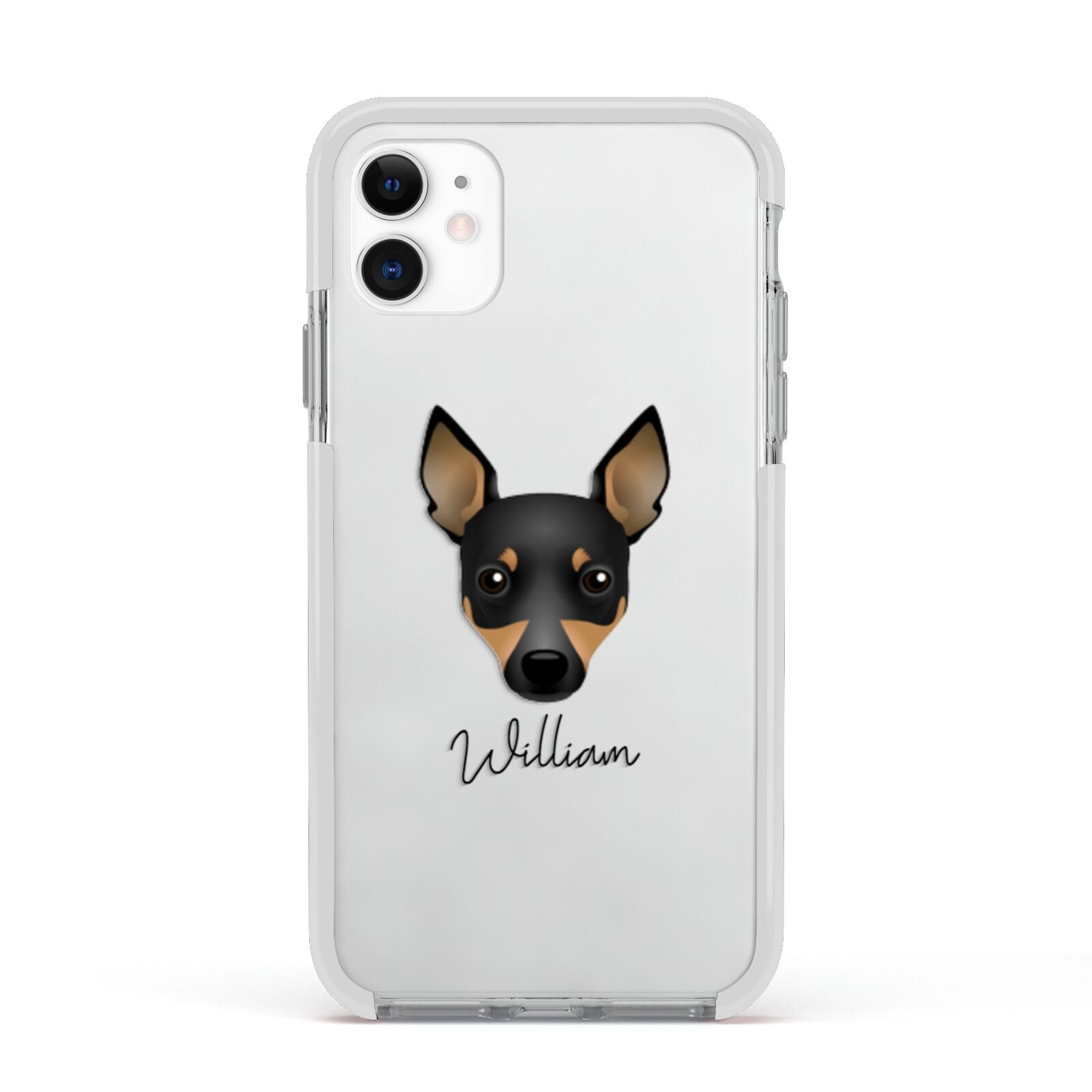Toy Fox Terrier Personalised Apple iPhone 11 in White with White Impact Case
