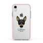 Toy Fox Terrier Personalised Apple iPhone XR Impact Case Pink Edge on Silver Phone