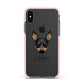 Toy Fox Terrier Personalised Apple iPhone Xs Impact Case Pink Edge on Black Phone