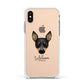 Toy Fox Terrier Personalised Apple iPhone Xs Impact Case White Edge on Gold Phone