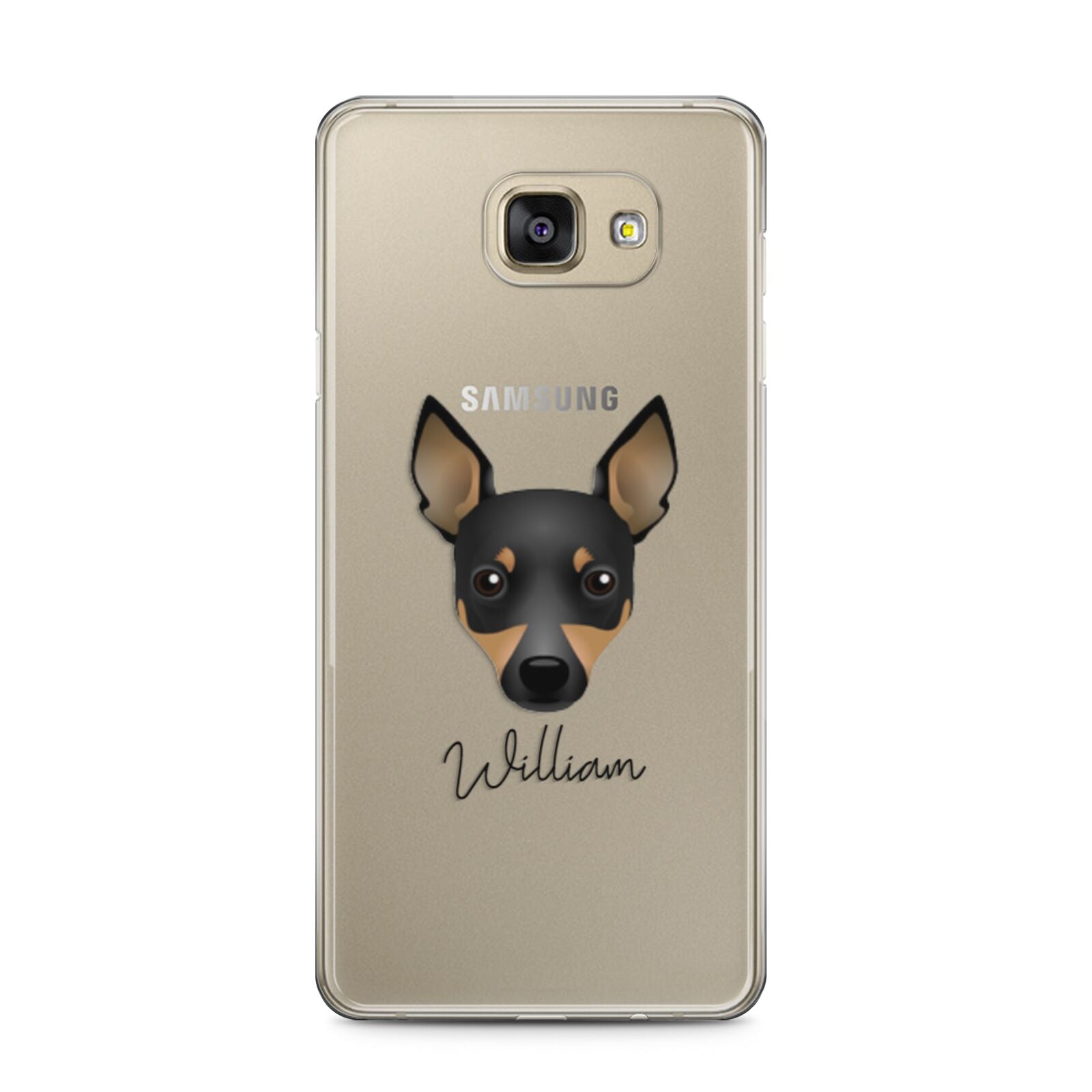 Toy Fox Terrier Personalised Samsung Galaxy A5 2016 Case on gold phone