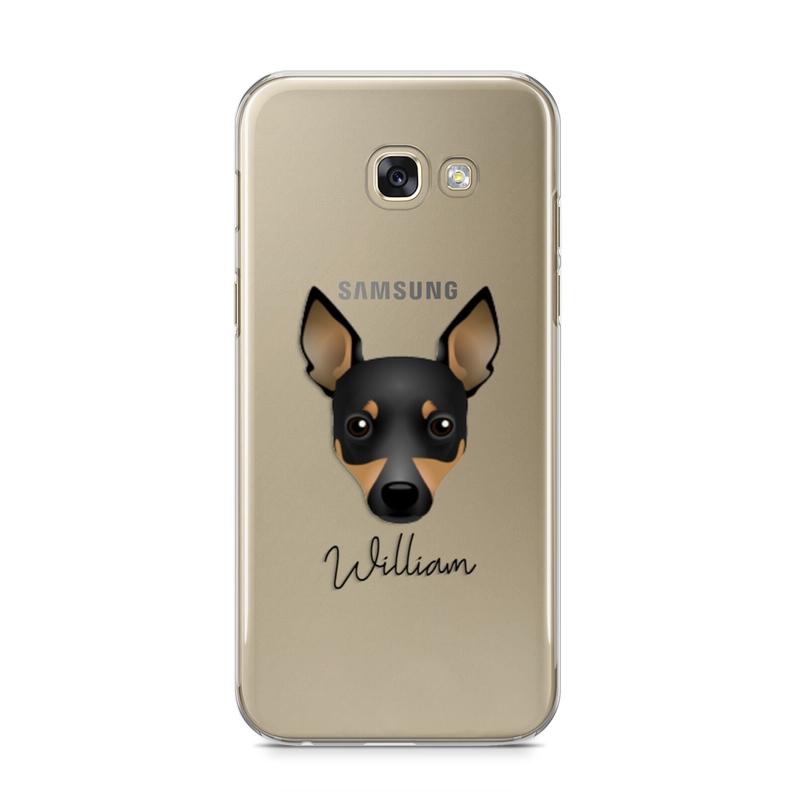 Toy Fox Terrier Personalised Samsung Galaxy A5 2017 Case on gold phone