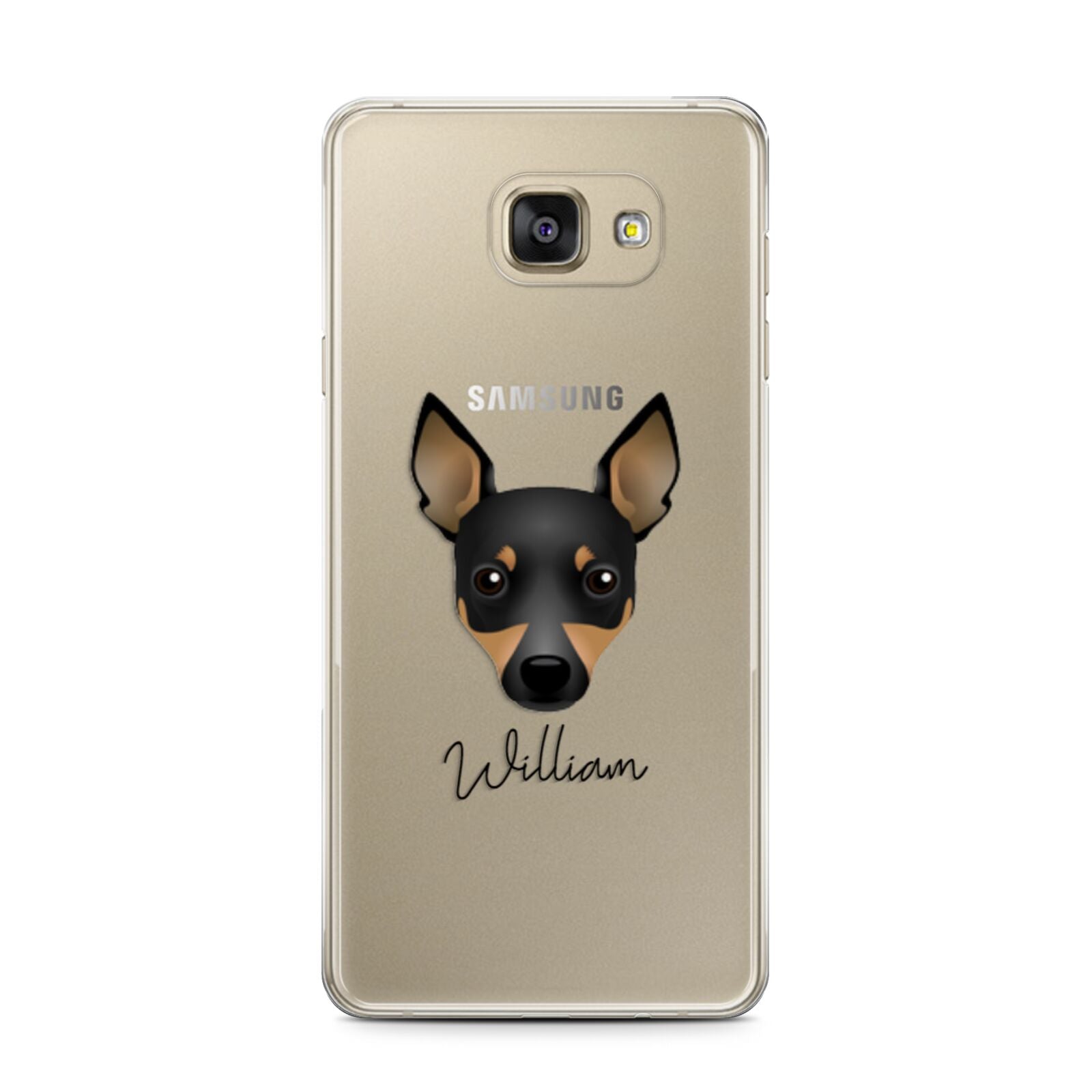 Toy Fox Terrier Personalised Samsung Galaxy A7 2016 Case on gold phone