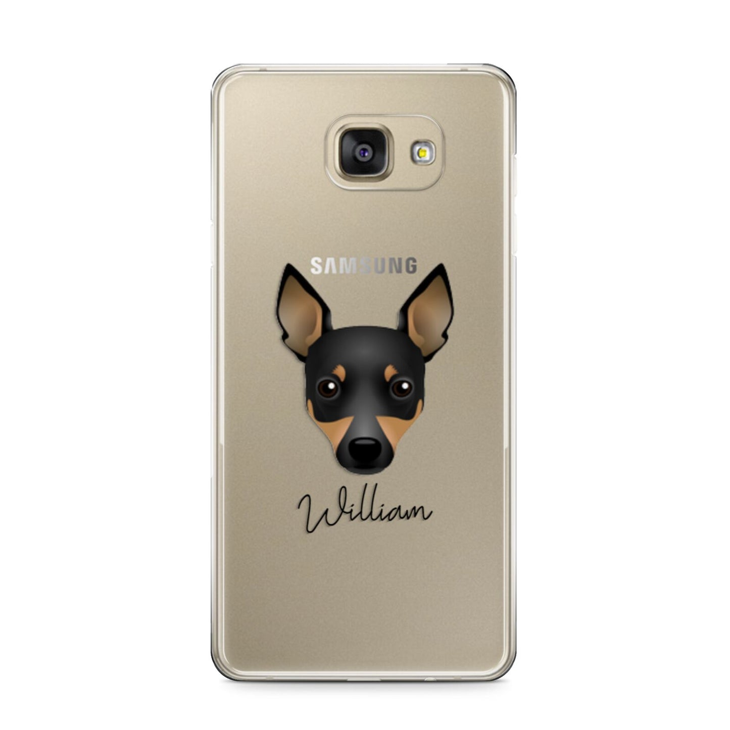 Toy Fox Terrier Personalised Samsung Galaxy A9 2016 Case on gold phone