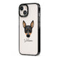Toy Fox Terrier Personalised iPhone 13 Black Impact Case Side Angle on Silver phone