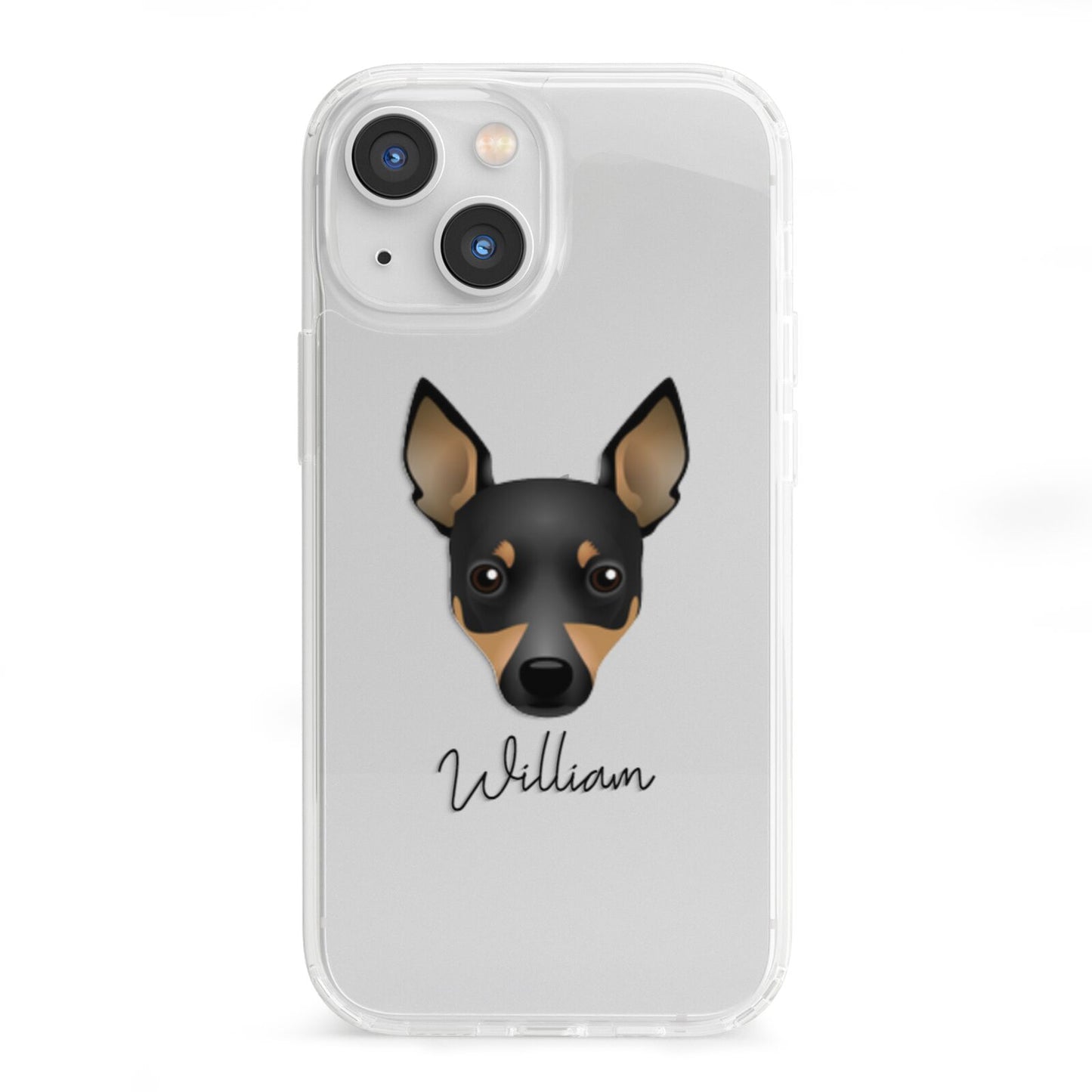 Toy Fox Terrier Personalised iPhone 13 Mini Clear Bumper Case
