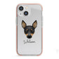 Toy Fox Terrier Personalised iPhone 13 Mini TPU Impact Case with Pink Edges