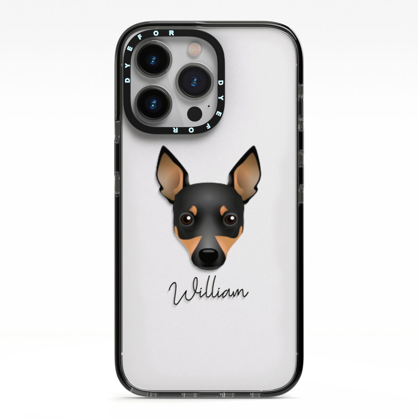 Toy Fox Terrier Personalised iPhone 13 Pro Black Impact Case on Silver phone
