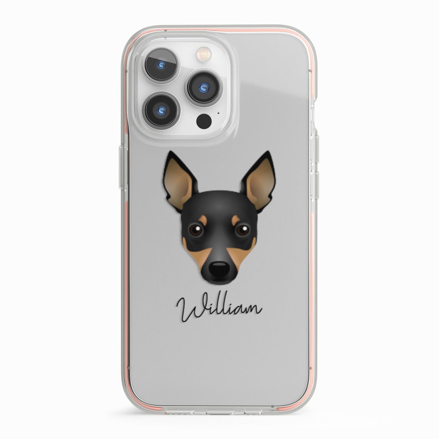Toy Fox Terrier Personalised iPhone 13 Pro TPU Impact Case with Pink Edges