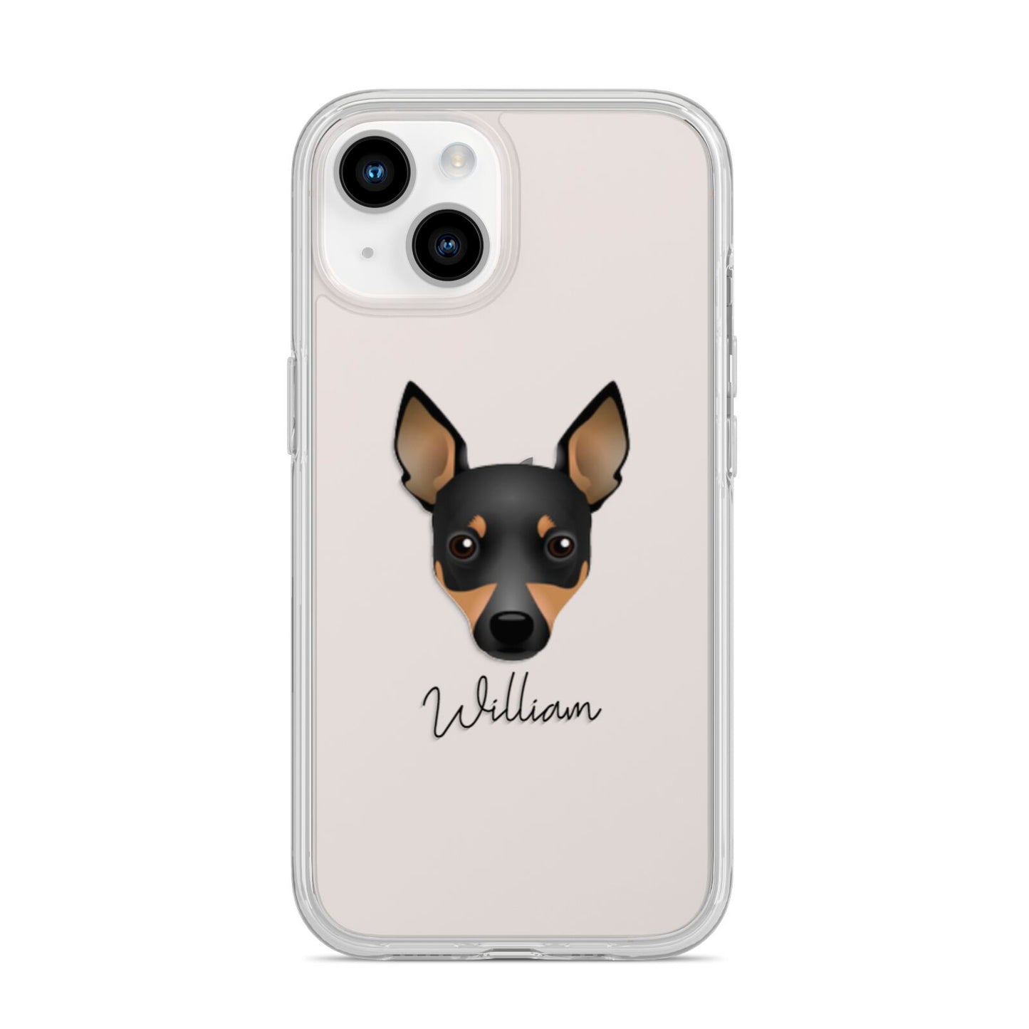 Toy Fox Terrier Personalised iPhone 14 Clear Tough Case Starlight