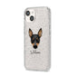Toy Fox Terrier Personalised iPhone 14 Glitter Tough Case Starlight Angled Image