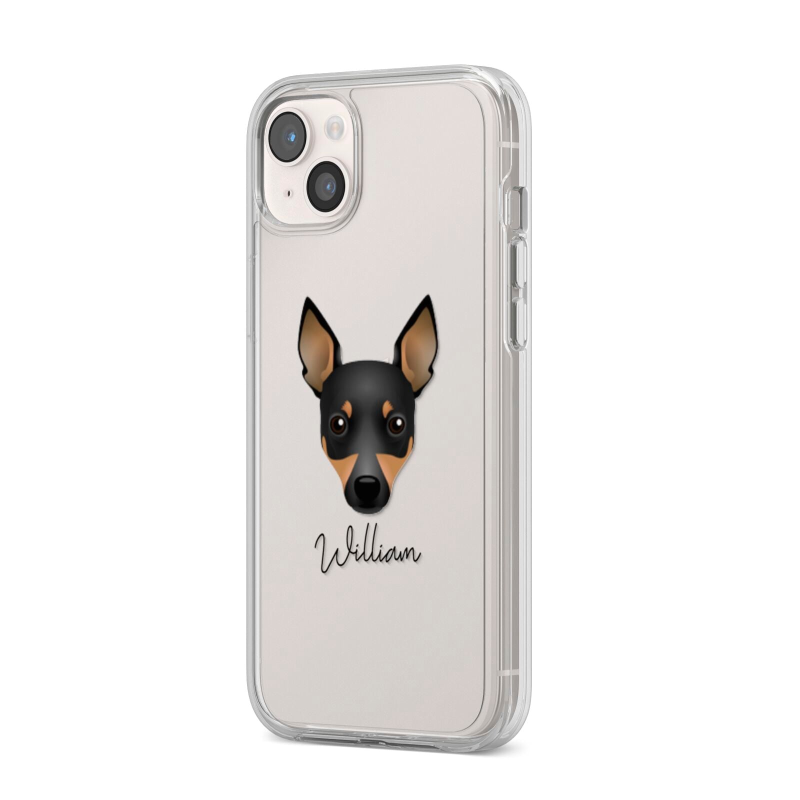 Toy Fox Terrier Personalised iPhone 14 Plus Clear Tough Case Starlight Angled Image