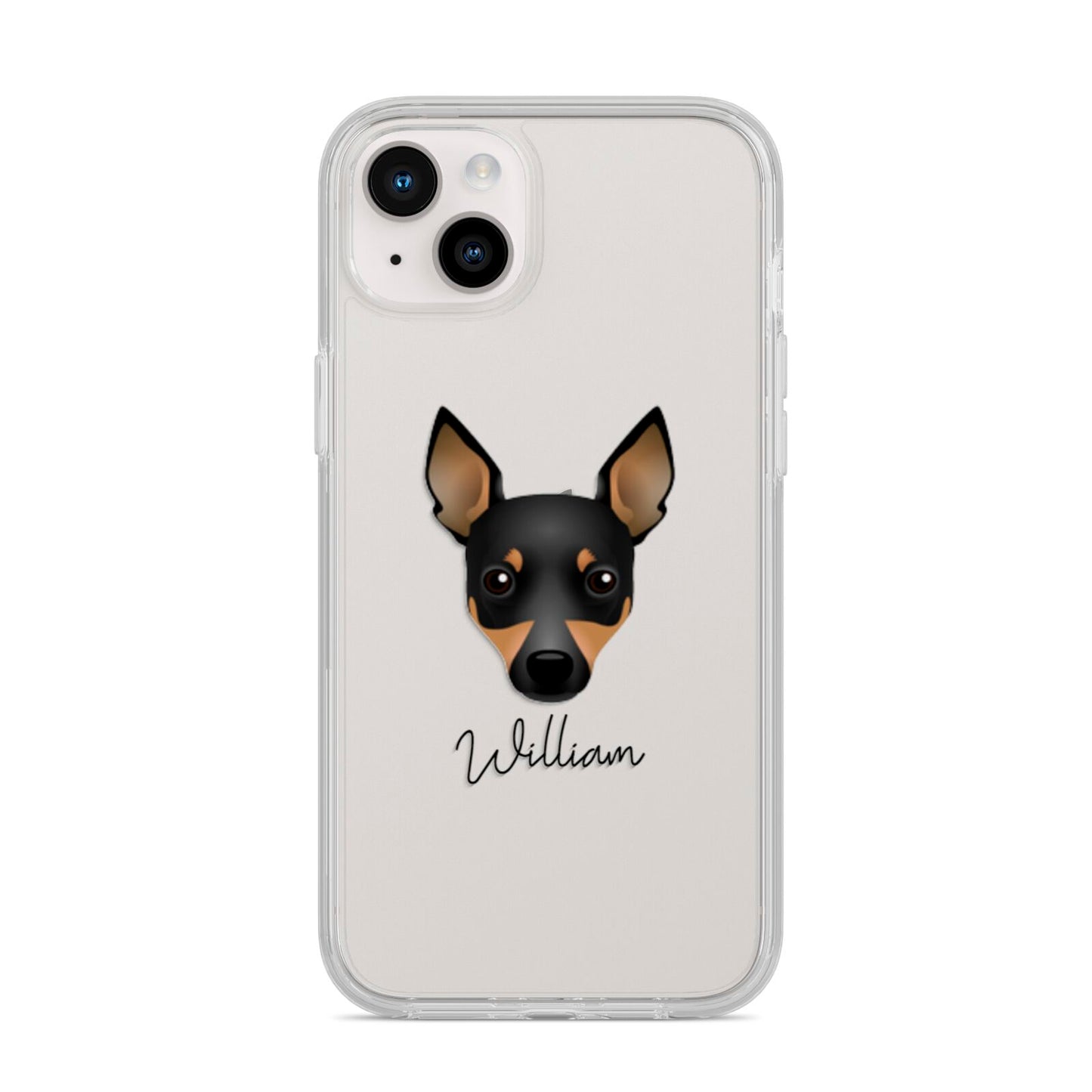 Toy Fox Terrier Personalised iPhone 14 Plus Clear Tough Case Starlight