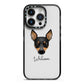 Toy Fox Terrier Personalised iPhone 14 Pro Black Impact Case on Silver phone