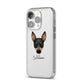 Toy Fox Terrier Personalised iPhone 14 Pro Clear Tough Case Silver Angled Image