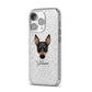 Toy Fox Terrier Personalised iPhone 14 Pro Glitter Tough Case Silver Angled Image