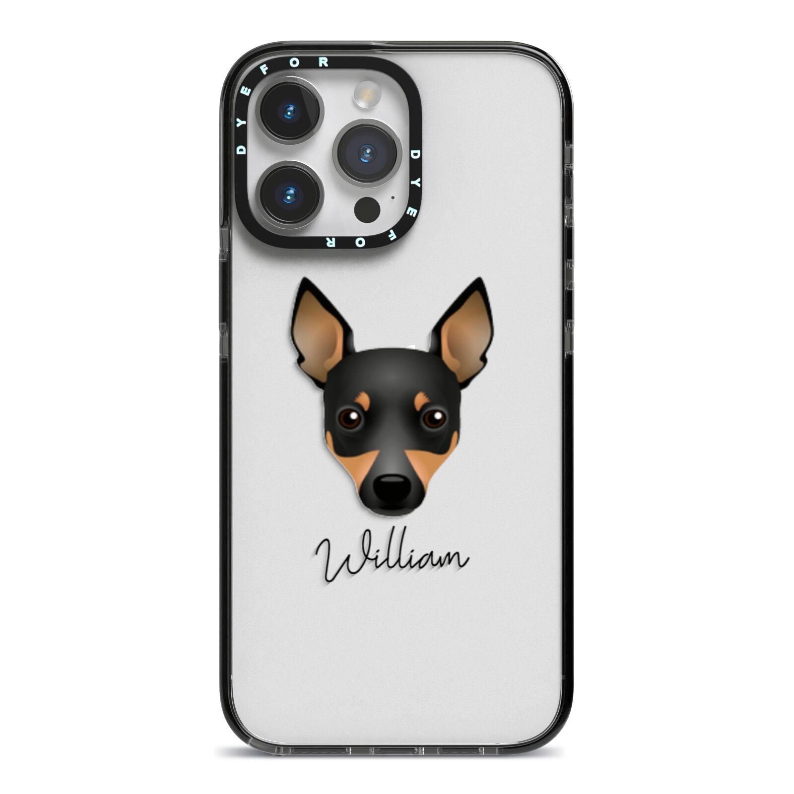 Toy Fox Terrier Personalised iPhone 14 Pro Max Black Impact Case on Silver phone