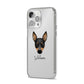 Toy Fox Terrier Personalised iPhone 14 Pro Max Clear Tough Case Silver Angled Image