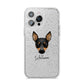 Toy Fox Terrier Personalised iPhone 14 Pro Max Glitter Tough Case Silver